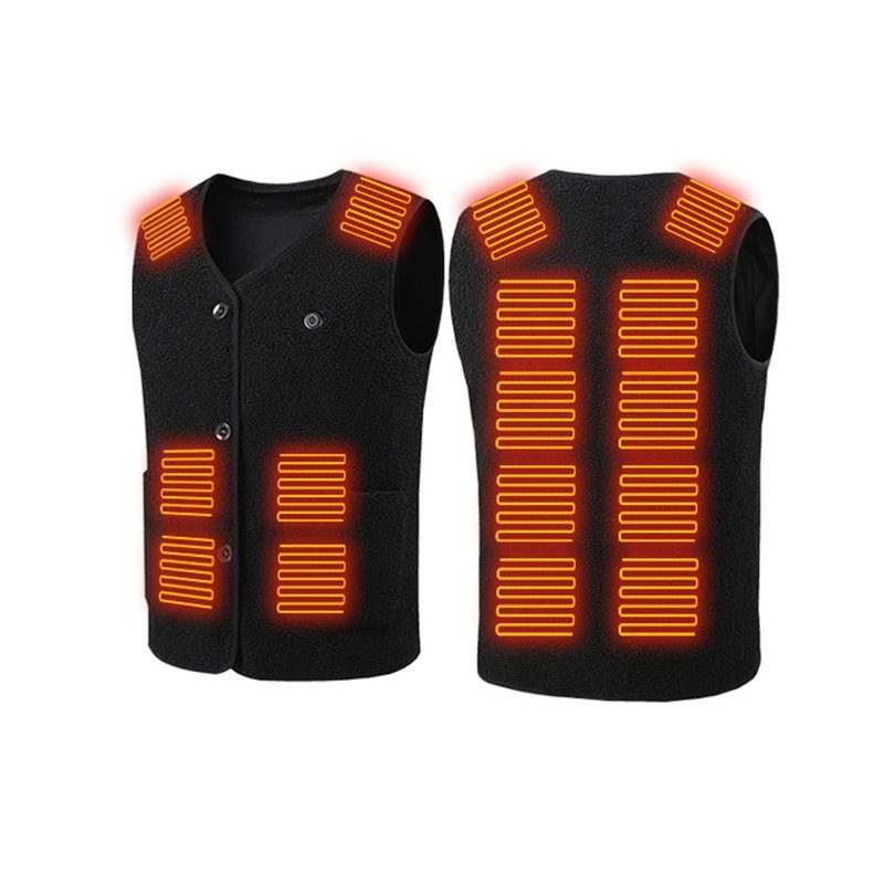 HV-16T Heating Vest 16 Heating Areas Teddy Fleece Wram Comfortable Vest Self Heating Vest Usb Electric Thermal Vest Jacket