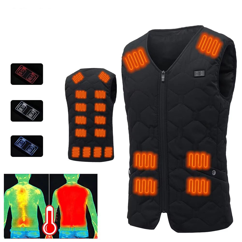 HV-20 Smart Heated Vest 20 Heating Areas Oversized Women Men Winter Vest Self Heating Vest Usb Electric Thermal Vest Jacket Outdoor Vest