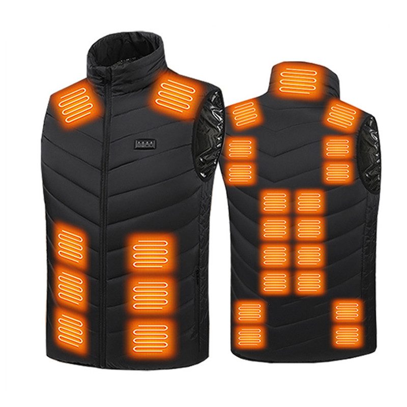 HV-27 Unisex 27 Heating Area Vest 3-Gears Heated Four Controls Jackets USB Electric Thermal Clothing Winter Warm Vest Outdoor Heat Coat Clothing