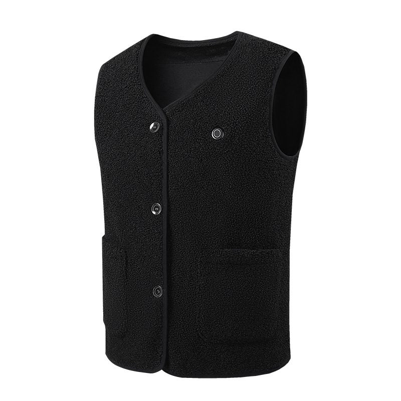 HV-16T Heating Vest 16 Heating Areas Teddy Fleece Wram Comfortable Vest Self Heating Vest Usb Electric Thermal Vest Jacket