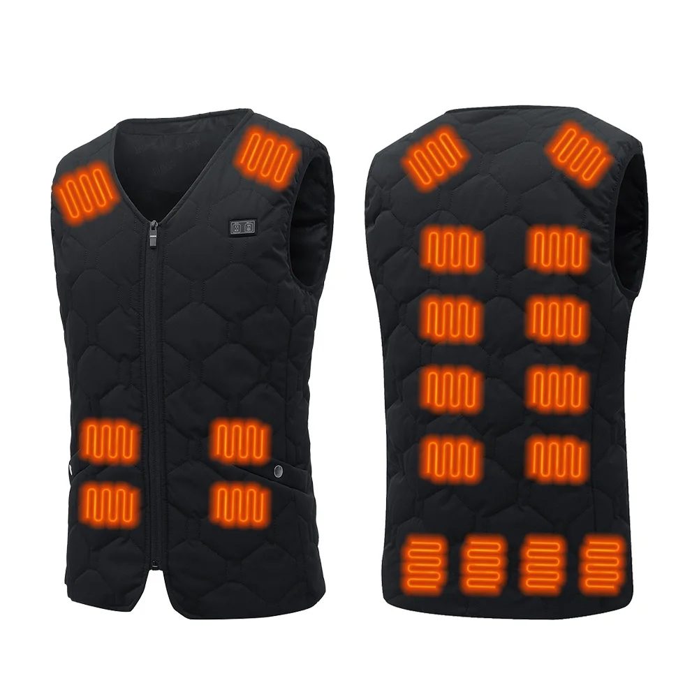 HV-20 Smart Heated Vest 20 Heating Areas Oversized Women Men Winter Vest Self Heating Vest Usb Electric Thermal Vest Jacket Outdoor Vest
