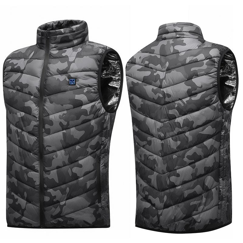 HV-09C Heated Vest 9 Heating Areas Camouflage Oversized Men Winter Vest Self Heating Vest Usb Electric Thermal Vest Jacket Outdoor Vest