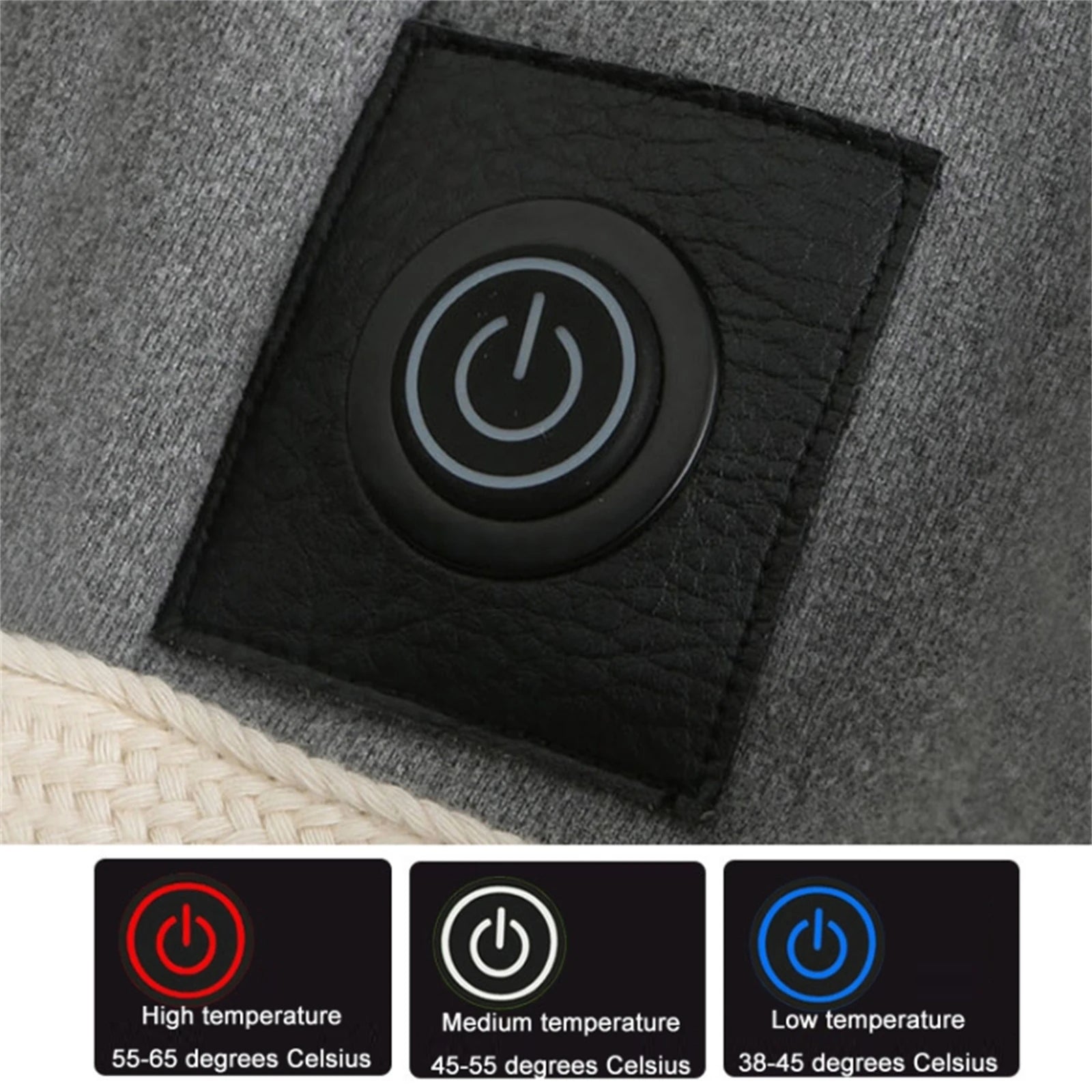 HS-09 Smart Heated Sweatshirt 9 Heating Areas Quick Heating USB Rechargeable Windproof Washable Safety Fashion Oversize Hoodie Jacket for Winter Outdoors Keep Warm