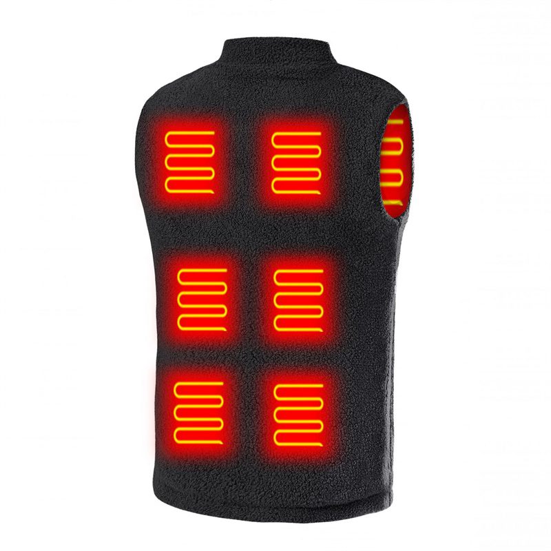 HV-08 Heated Vest 8 Heating Areas USB Charging 3 Gear Temperature Control Plush Windproof Outdoor Winter Warm Clothing